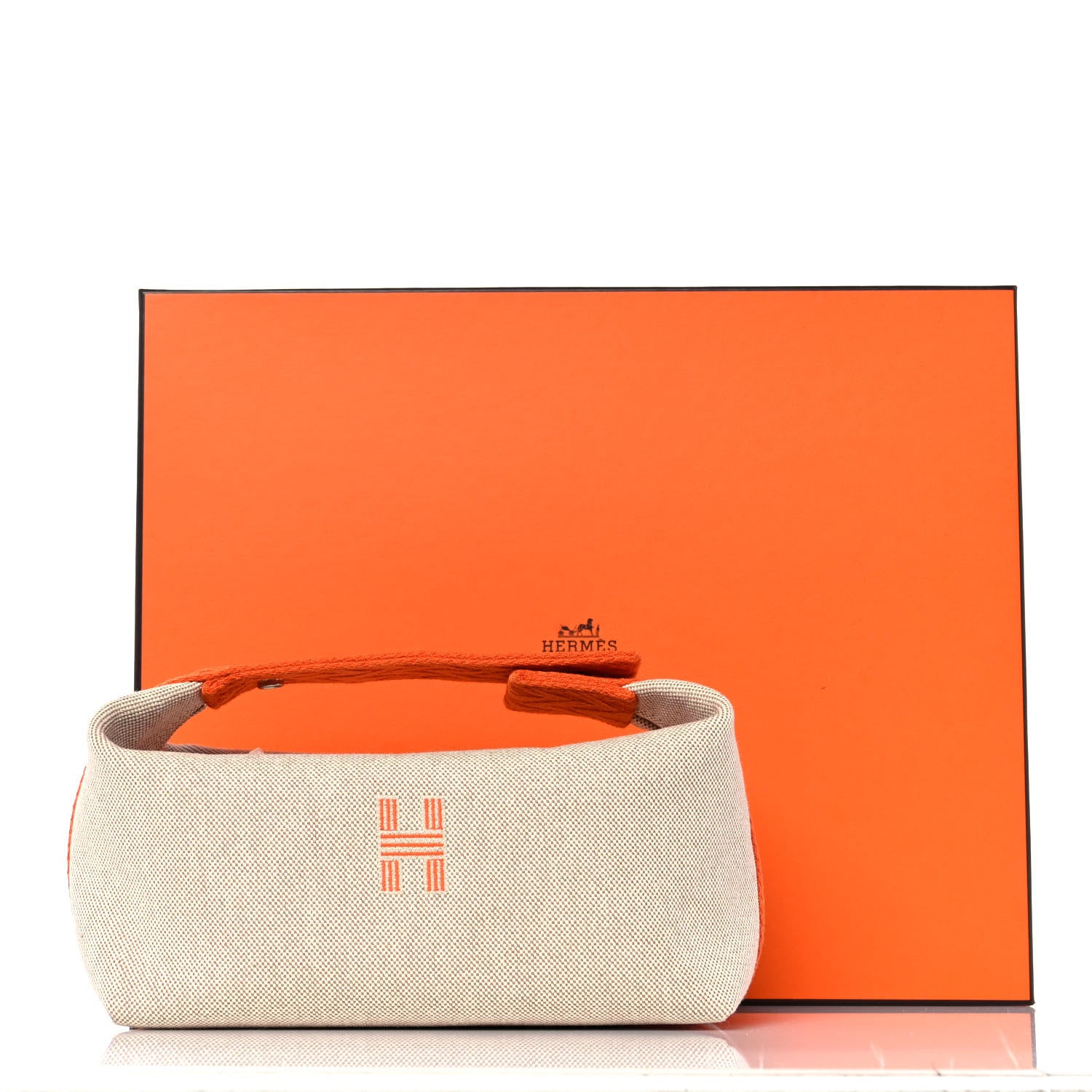 Hermes Canvas Small Bride-A-Brac Pouch Natural Orange 8 of 8