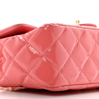 Chanel Patent Calfskin Quilted Mini Rectangular Flap Pink 9 of 12