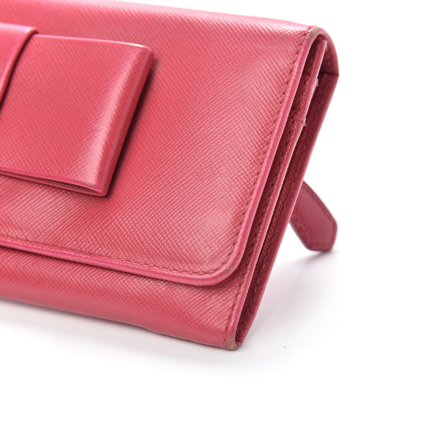 Saffiano Bow Continental Wallet Peonia