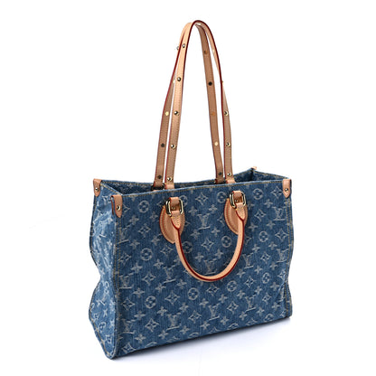 Louis Vuitton Monogram Denim Onthego MM Blue 2 of 8