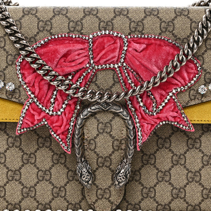 Gucci GG Supreme Monogram Crystal Bow Embroidered Medium Dionysus Shoulder Bag Yellow 8 of 10