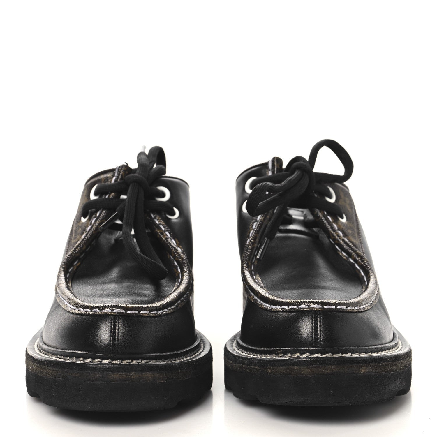 Louis Vuitton Monogram Calfskin Beaubourg Platform Derby Shoes Brown 3 of 7