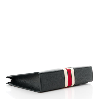 Gucci Textured Dollar Calfskin Nylon Gucci Stripe New Web Cosmetic Case Black Ecru Verde Rosso 4 of 12