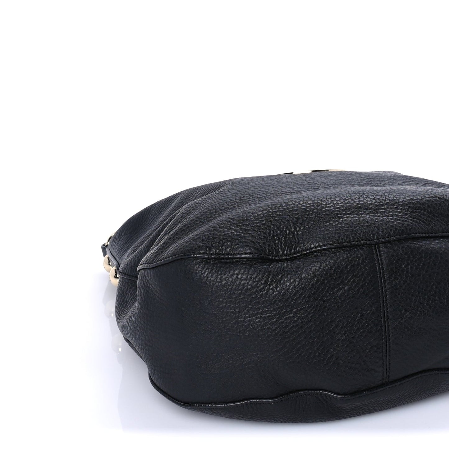 Spongy Pebbled Calfskin Large Daria Hobo Black