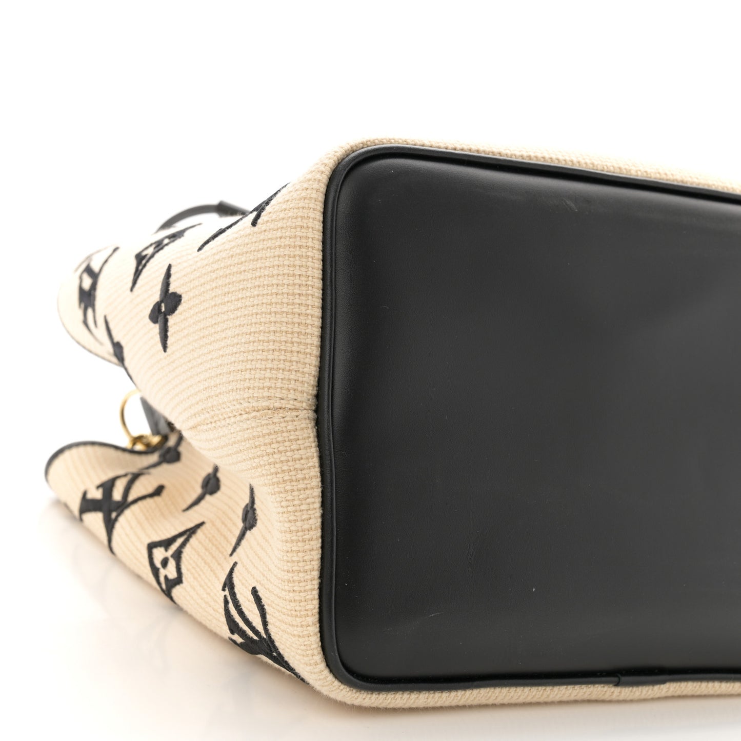 Cotton Monogram Embroidered Neonoe MM Beige Black