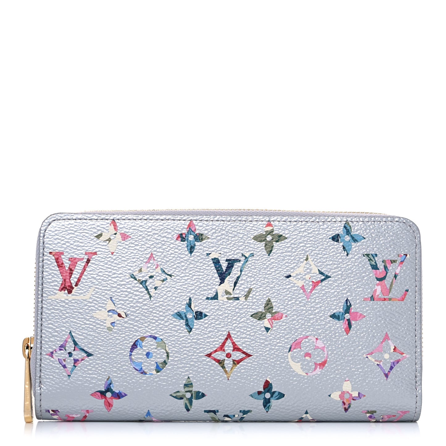 Metallic Monogram LV Garden Zippy Wallet Silver