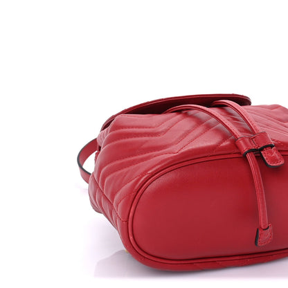 Gucci Calfskin Matelasse GG Marmont Flap Backpack Hibiscus Red 7 of 7