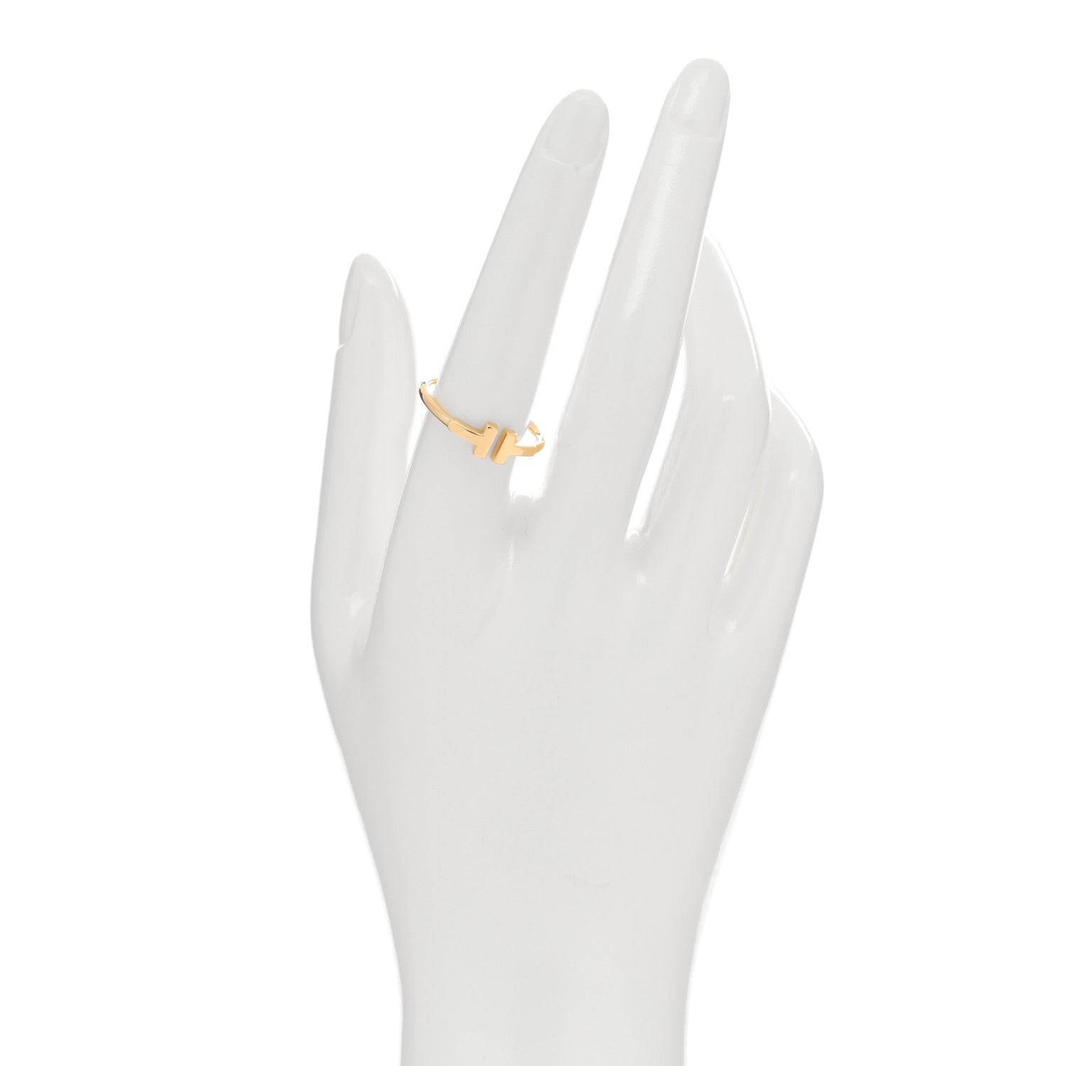 Tiffany 18K Yellow Gold T Wire Ring 58 8.25 2 of 5