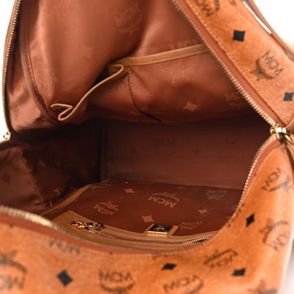 MCM Visetos Studded Medium Dual Stark Backpack Cognac 4 of 8