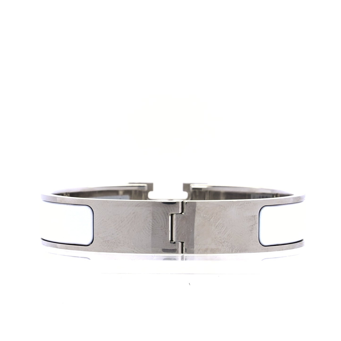 Enamel Narrow Clic Clac H Bracelet PM  White