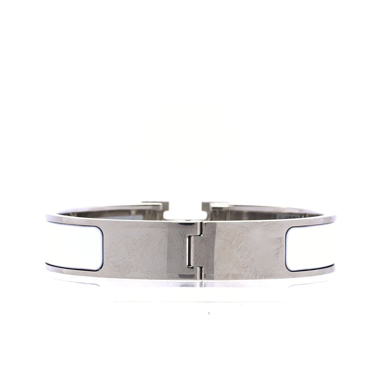 Hermes Enamel Narrow Clic Clac H Bracelet PM  White 2 of 4