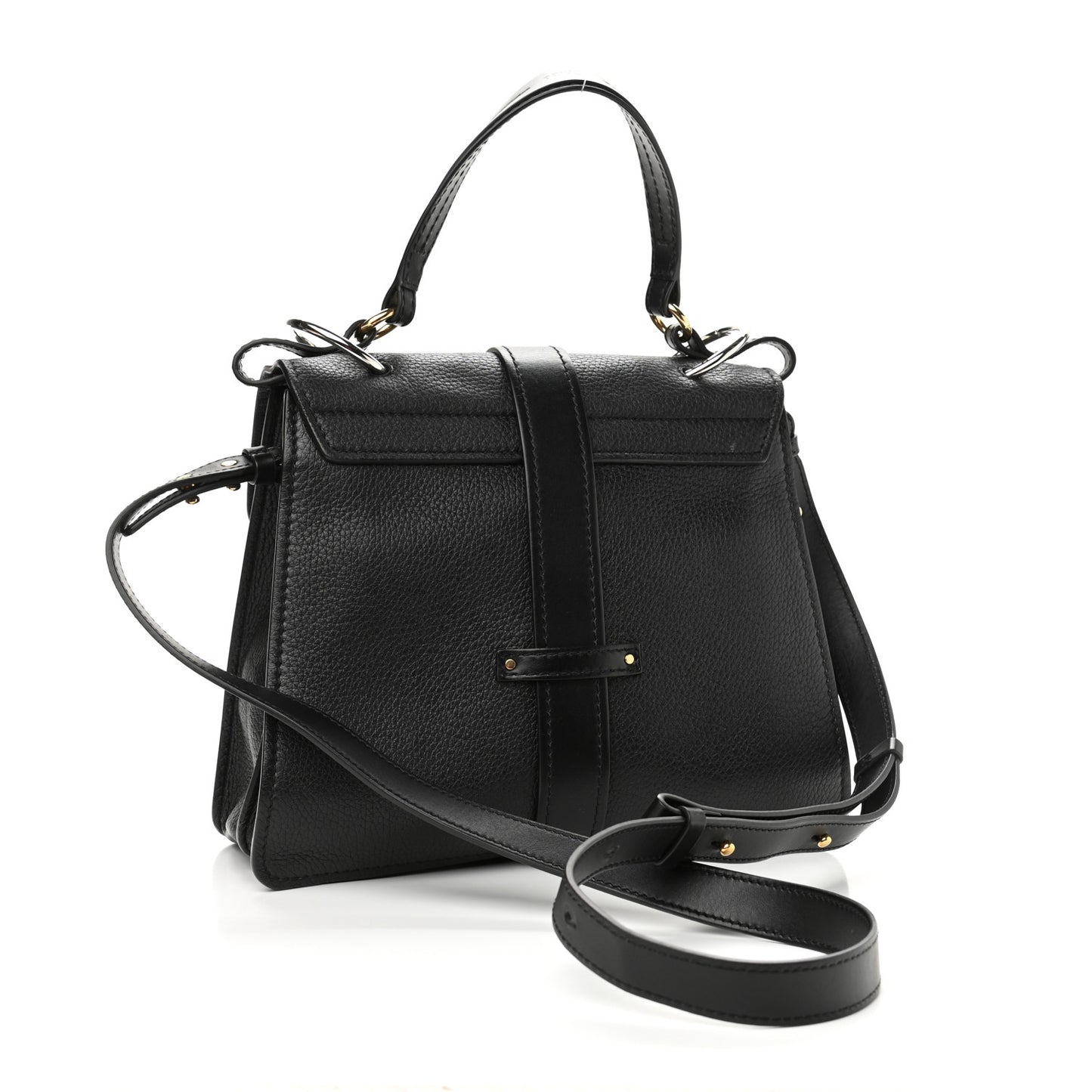 Grained Calfskin Medium Aby Day Shoulder Bag Black