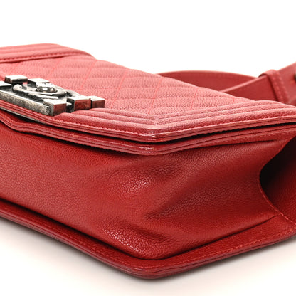 Chanel Caviar Quilted Small Boy Flap Dark Red 10 of 10