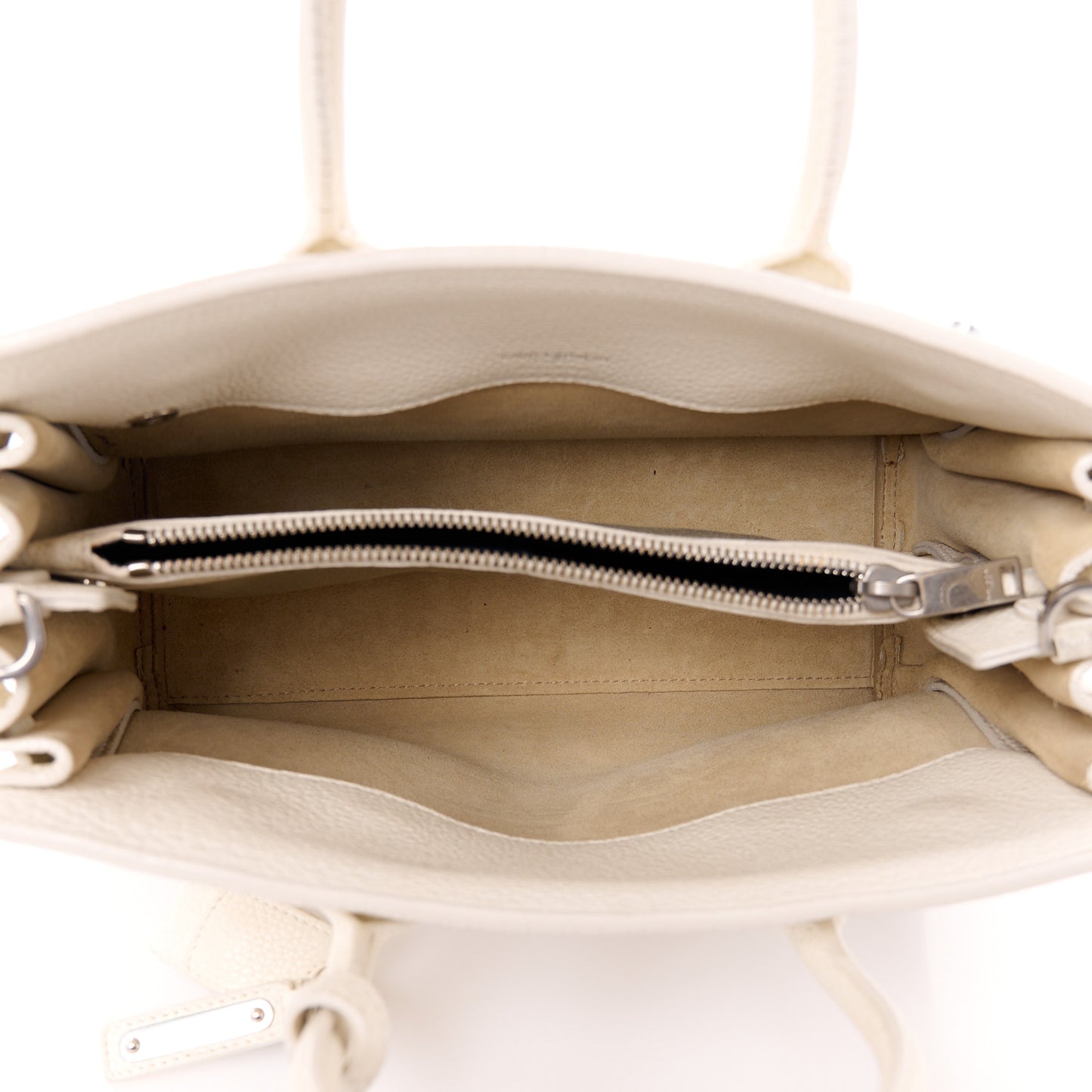 Grained Calfskin Baby Supple Sac De Jour White