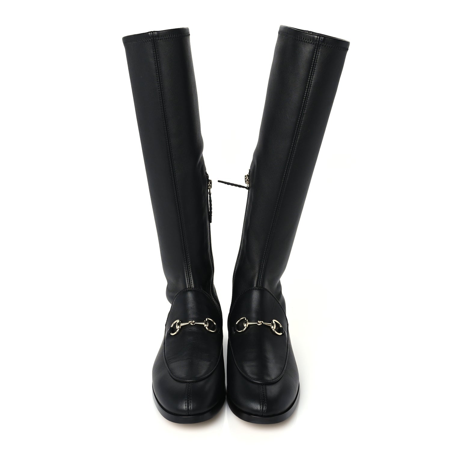 Gucci Nappa Horsebit Jordan Knee High Boots 37 Black 3 of 6