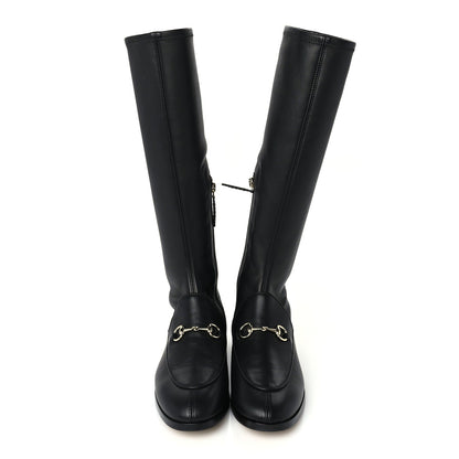 Gucci Nappa Horsebit Jordan Knee High Boots 37 Black 3 of 6