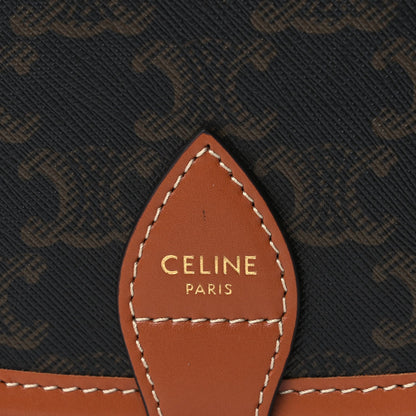 Celine Triomphe Canvas Medium Folco Bag Tan 5 of 8