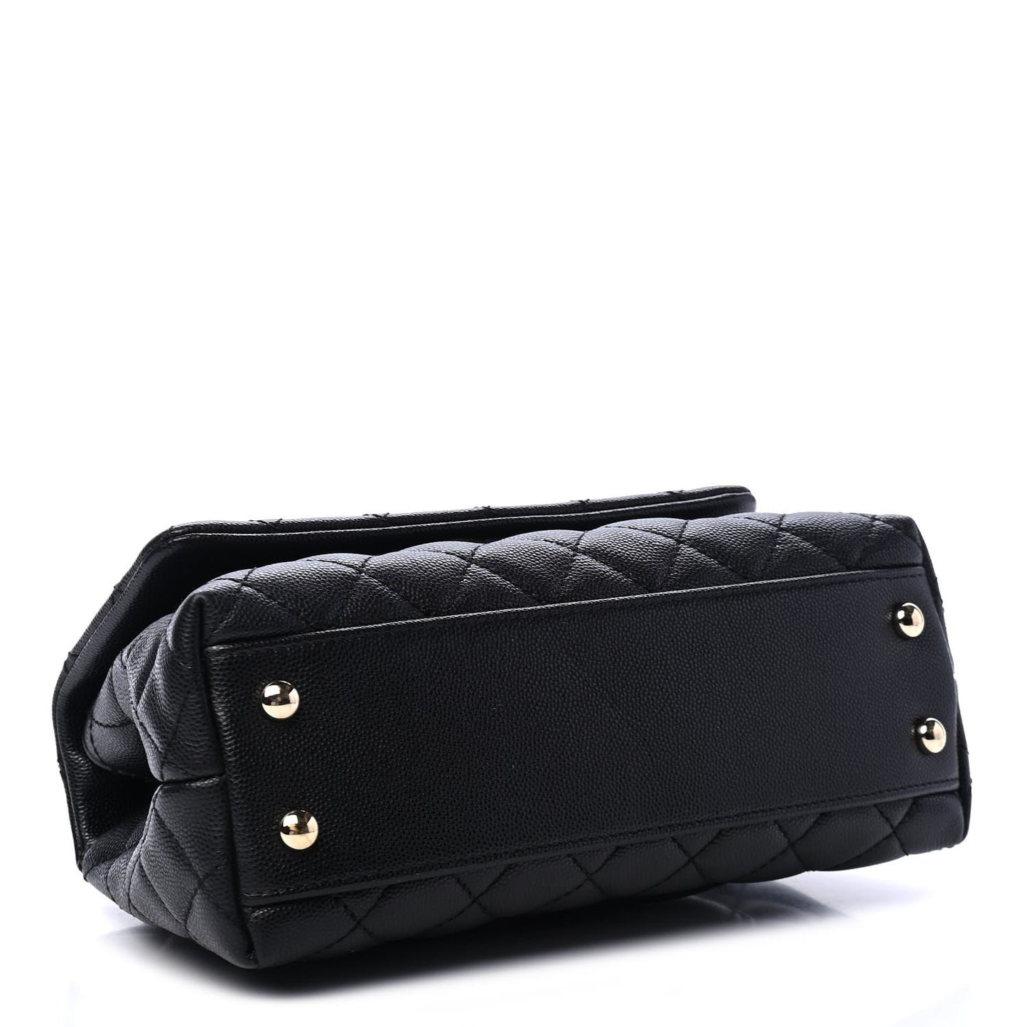 Caviar Quilted Mini Coco Handle Flap Black