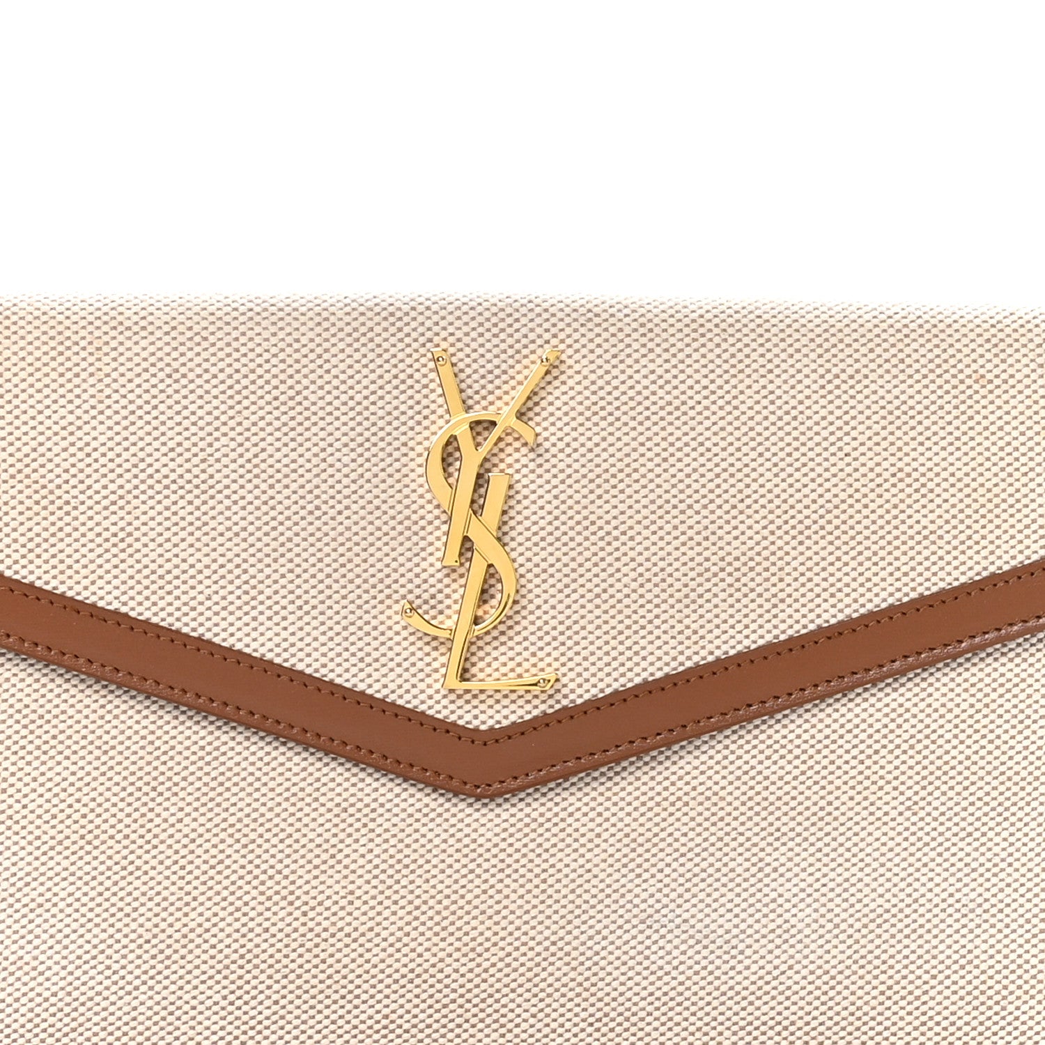 Saint Laurent Canvas Uptown Pouch Natural Beige Brick 8 of 9