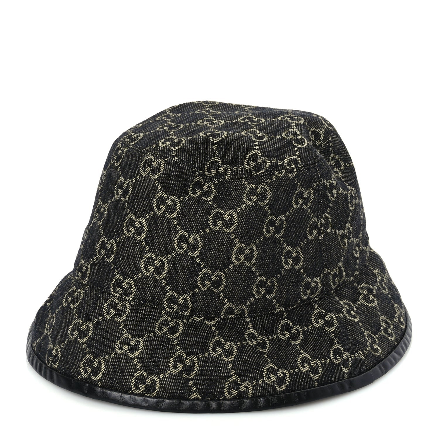 Gucci Jacquard Denim GG Monogram Oscar Bucket Hat M Black Ivory 1 of 9