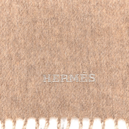 Hermes Cashmere Recto Verso Muffler Marron Glace Craie 4 of 5