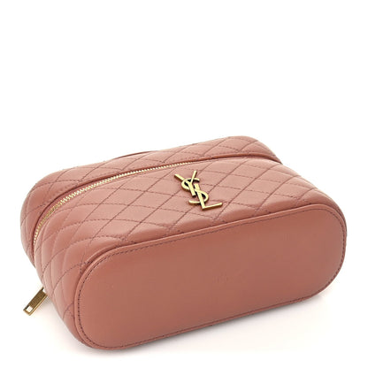 Saint Laurent Lambskin Quilted Mini Gaby Vanity Case Barely Pink 3 of 8