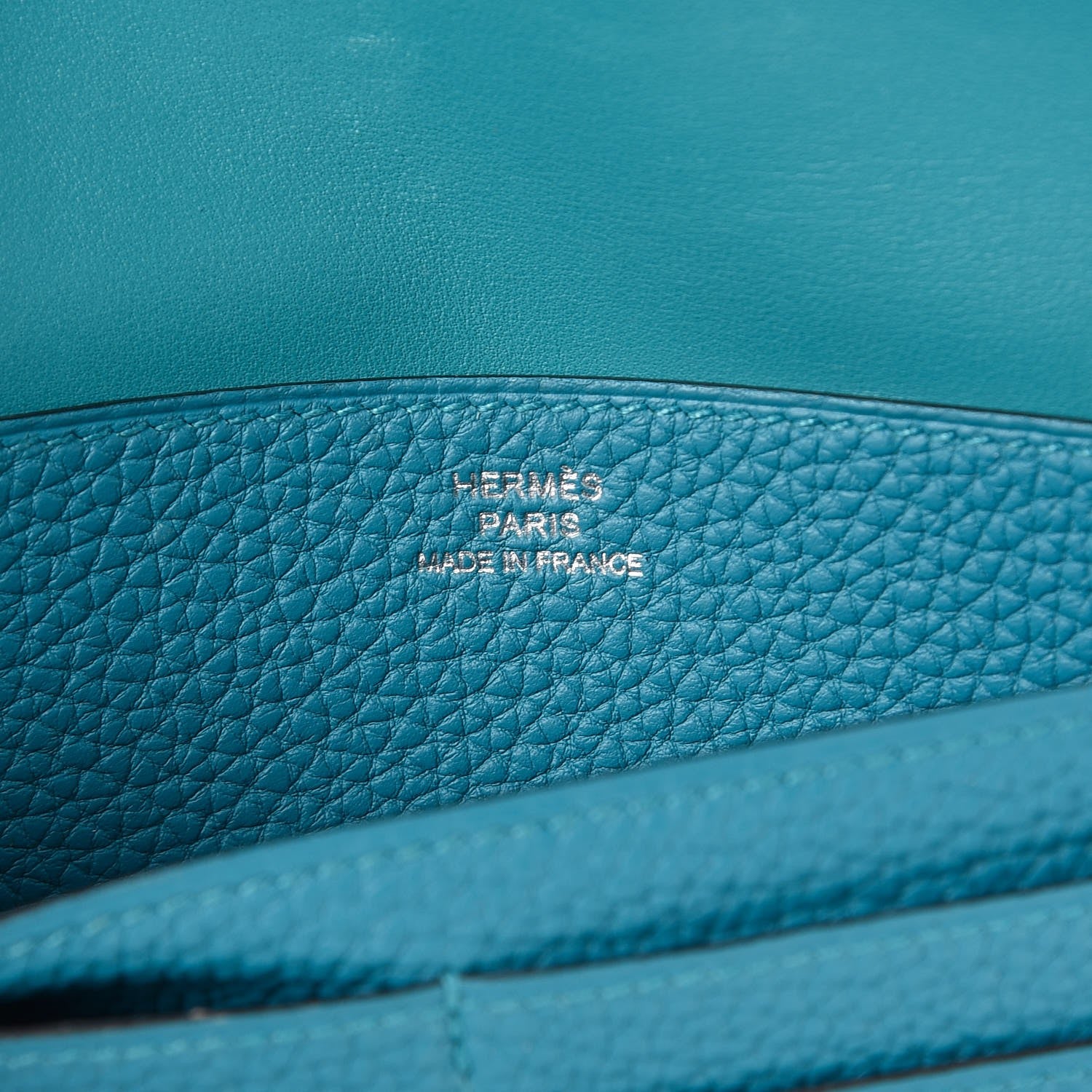 Hermes Taurillon Clemence Dogon Recto Verso Wallet Turquoise 6 of 10