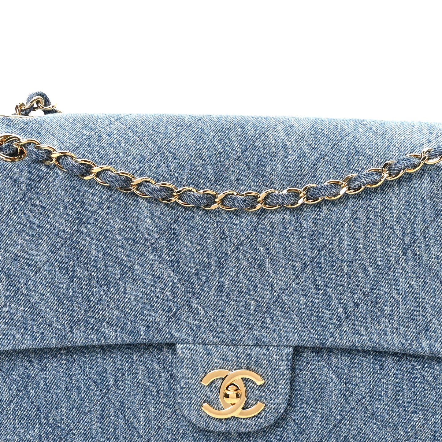 Denim Small Souplissimo Maxi Flap  Blue