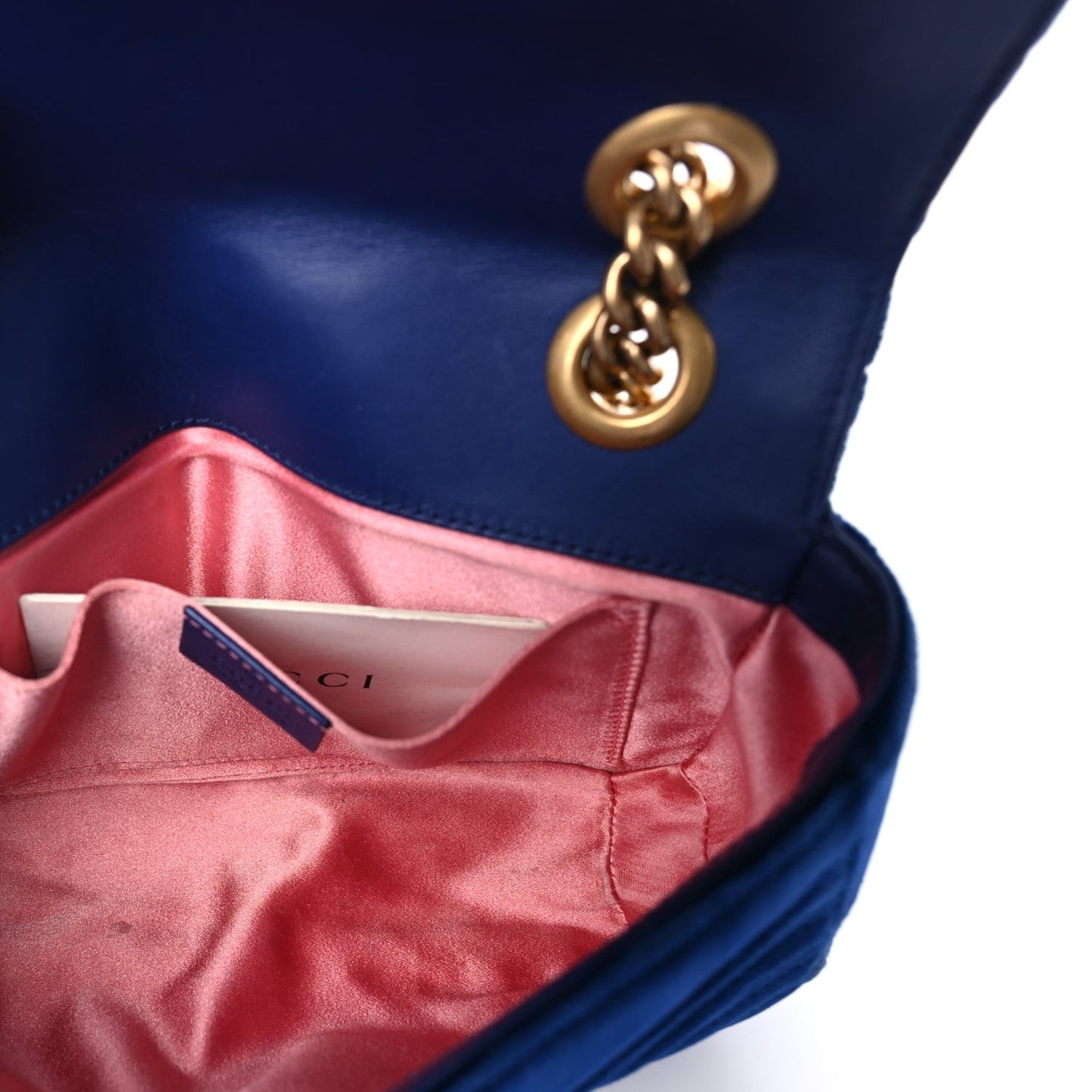 Velvet Matelasse Mini GG Marmont Shoulder Bag  Cobalt Blue