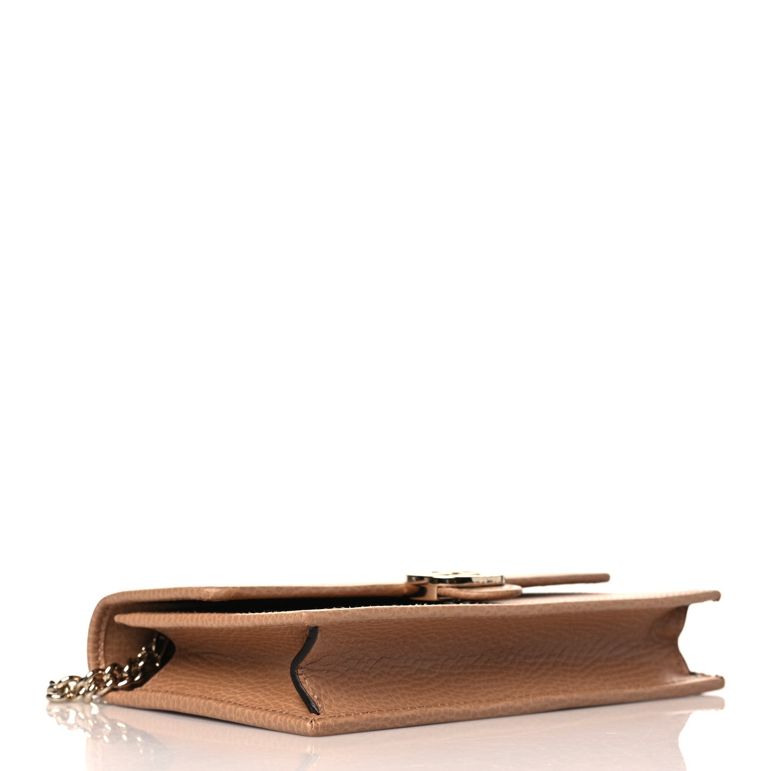 Gucci Dollar Calfskin Interlocking G Chain Wallet Camelia 4 of 10