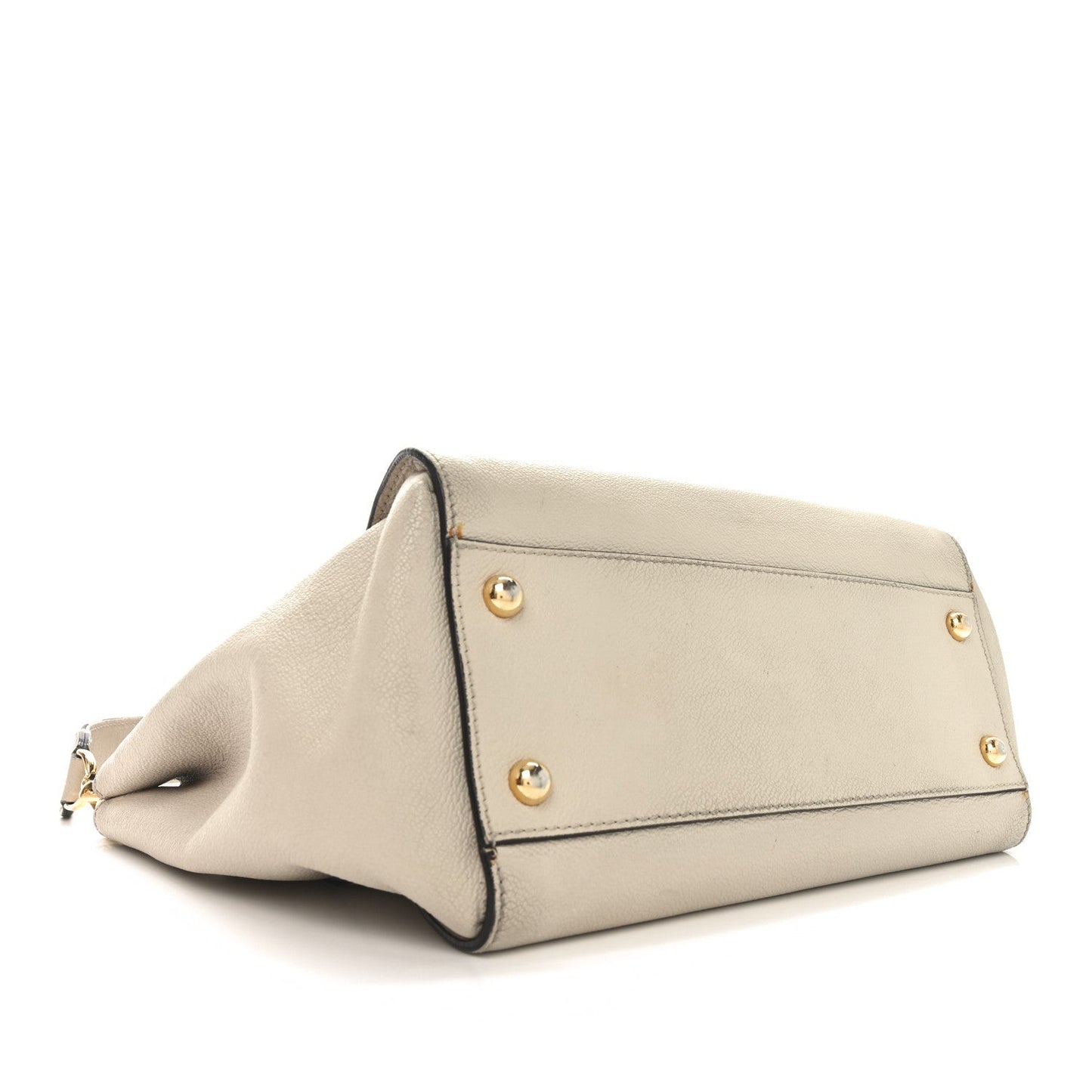 Soft Grain Calfskin Medium Buckle Tote Limestone