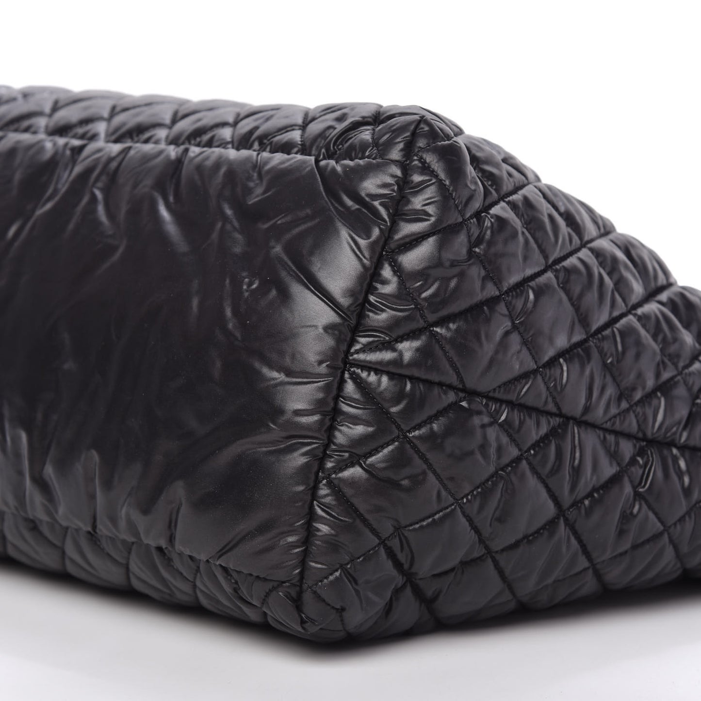 Nylon Quilted Large Coco Cocoon Tote Black