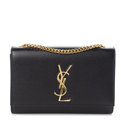 Saint Laurent Grain De Poudre Small Monogram Kate Satchel Black 1 of 9