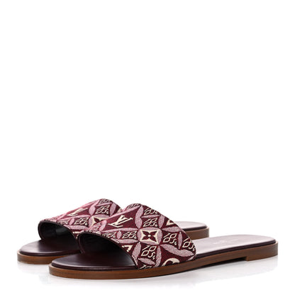 Louis Vuitton Jacquard Since 1854 Lock It Flat Mule 37 Bordeaux 3 of 10