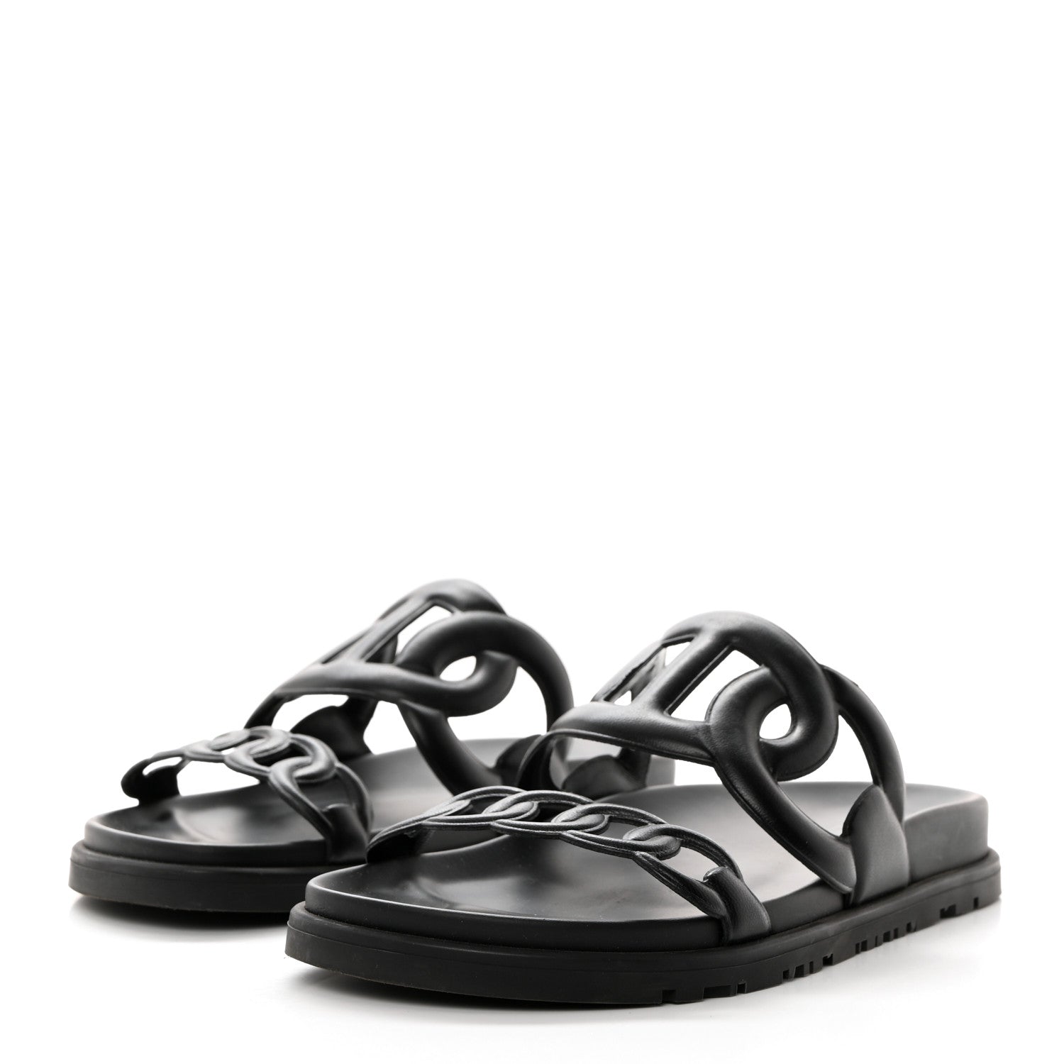 Hermes Nappa Extra Sandals 35 Black 3 of 9
