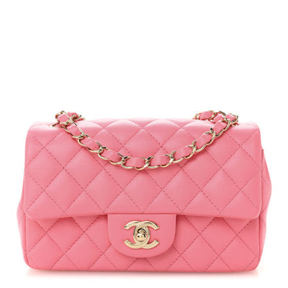 Chanel Lambskin Quilted Mini Rectangular Flap Pink 1 of 2