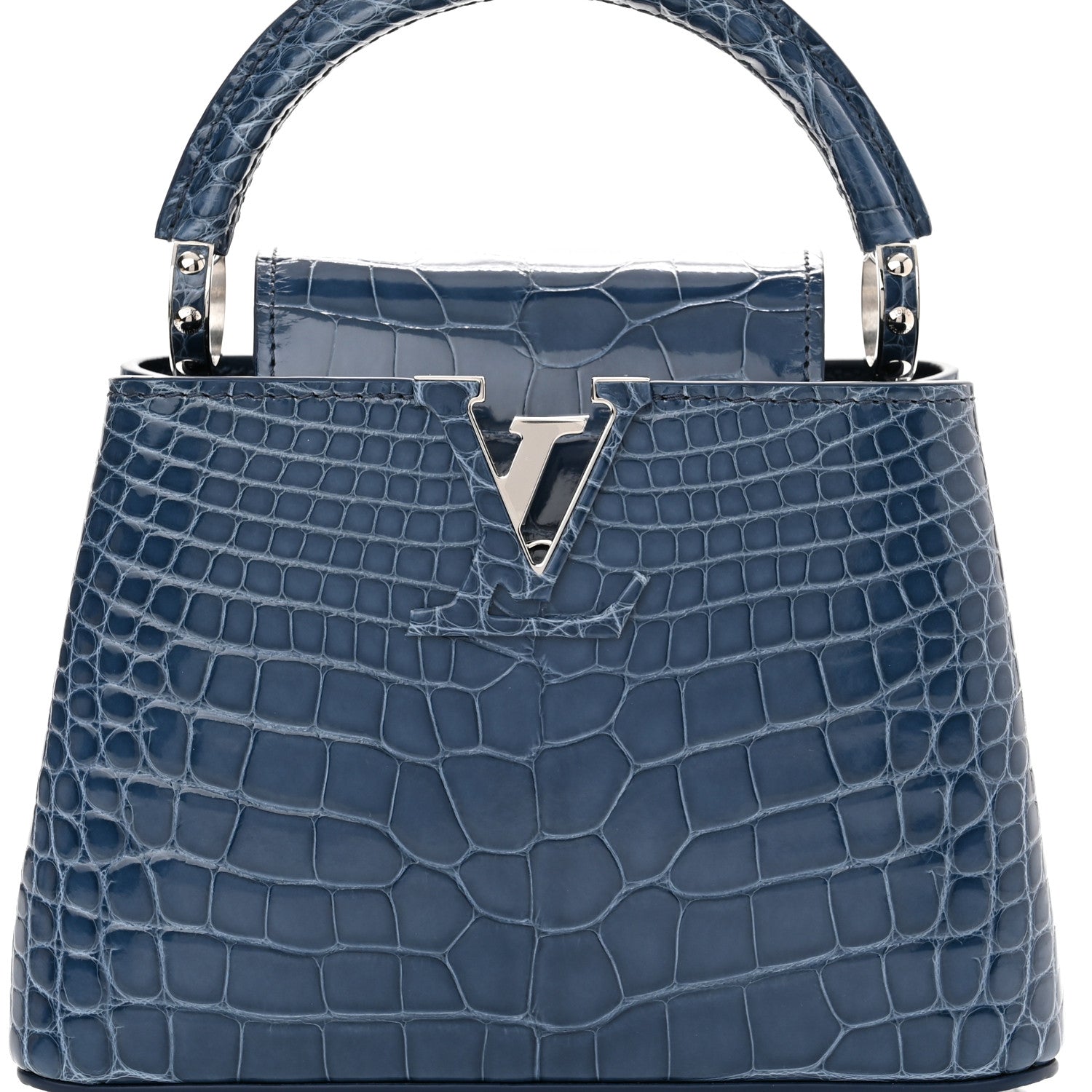 Louis Vuitton Crocodile Mini Capucines Ocean Blue 7 of 10