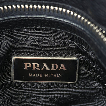 Prada Nylon Calfskin Buckle Shoulder Bag  Black 5 of 8