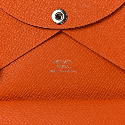 Hermes Epsom Calvi Duo Card Case Orange 6 of 9