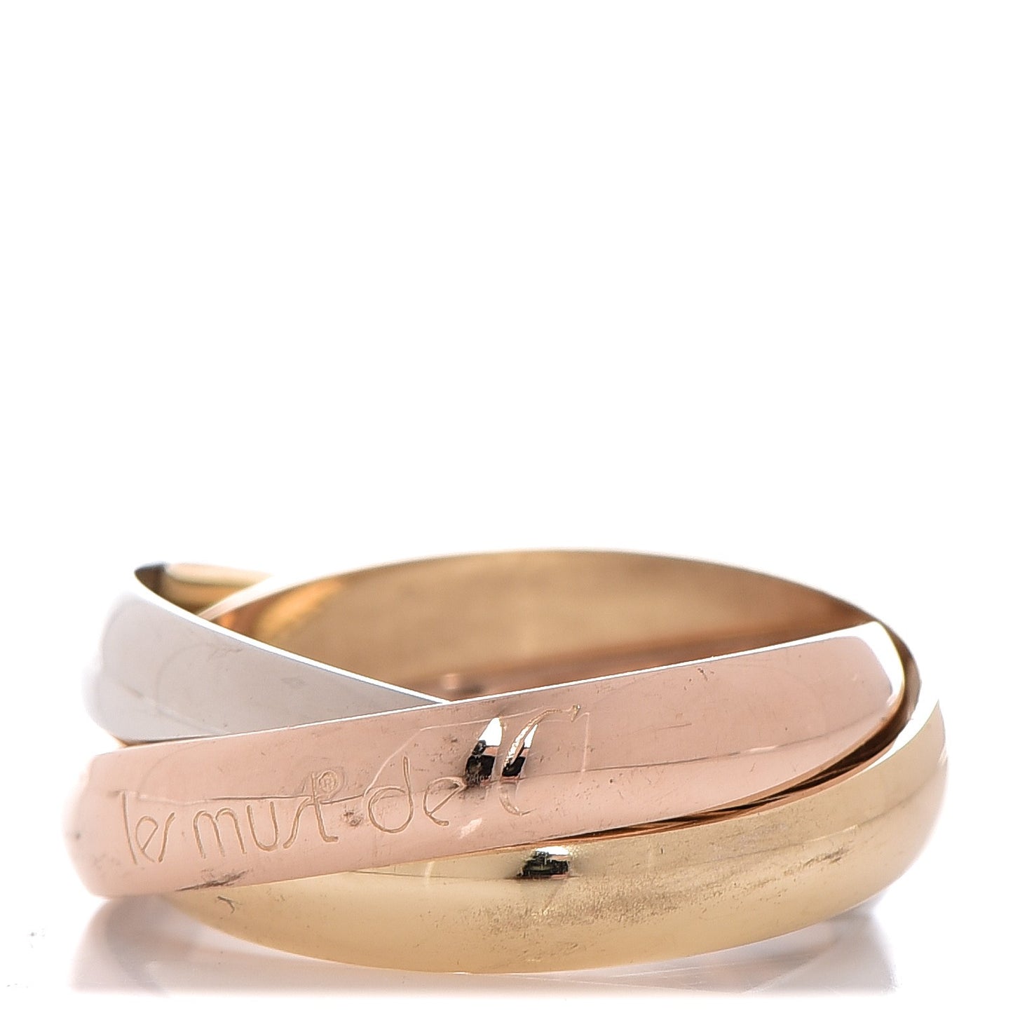 18K Pink Yellow White Gold Trinity Ring 48 4.25