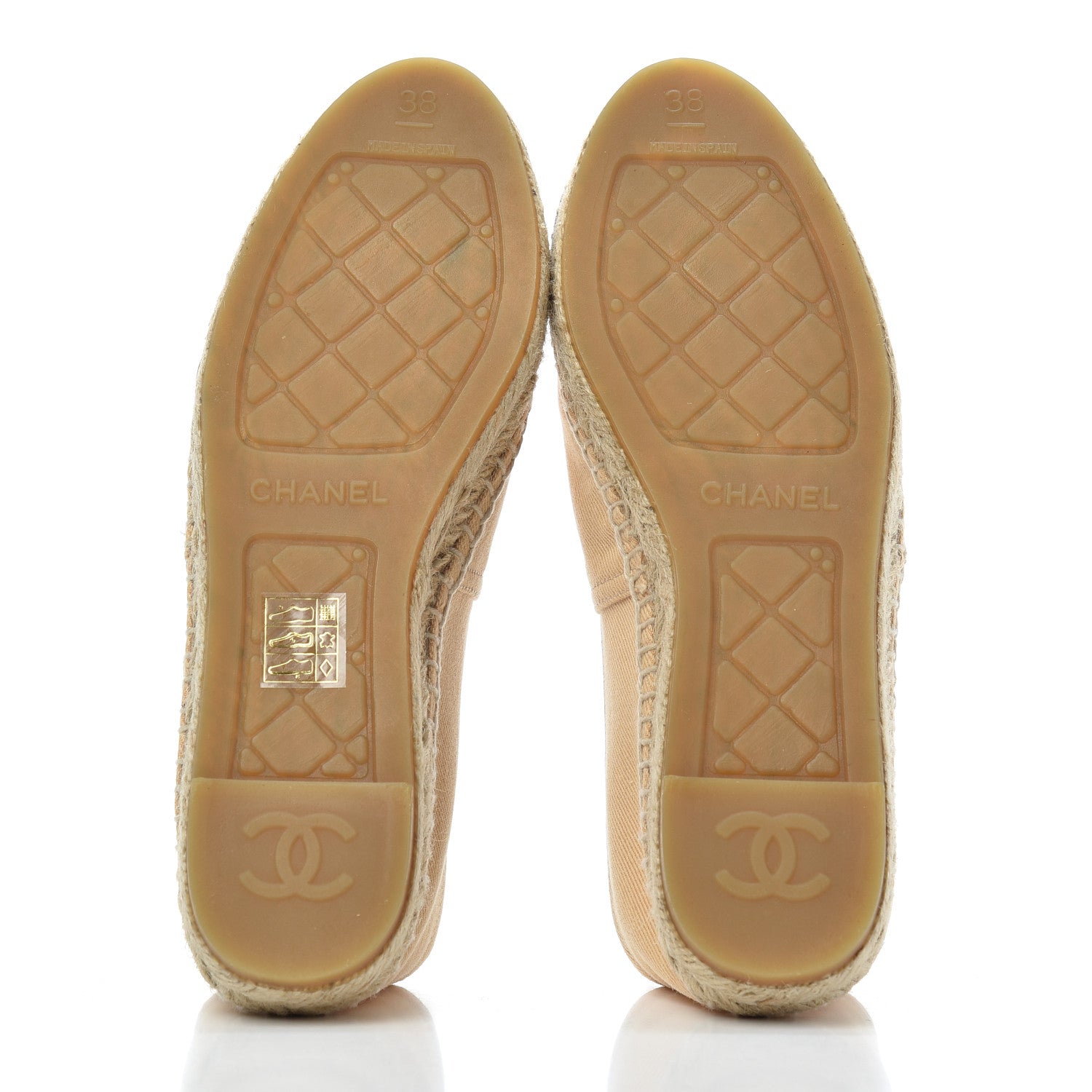Chanel Denim CC Espadrilles 38 Beige Black 5 of 9