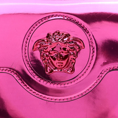 Versace Patent Calfskin Mini La Medusa Chain Top Handle Bag Fuchsia 7 of 7