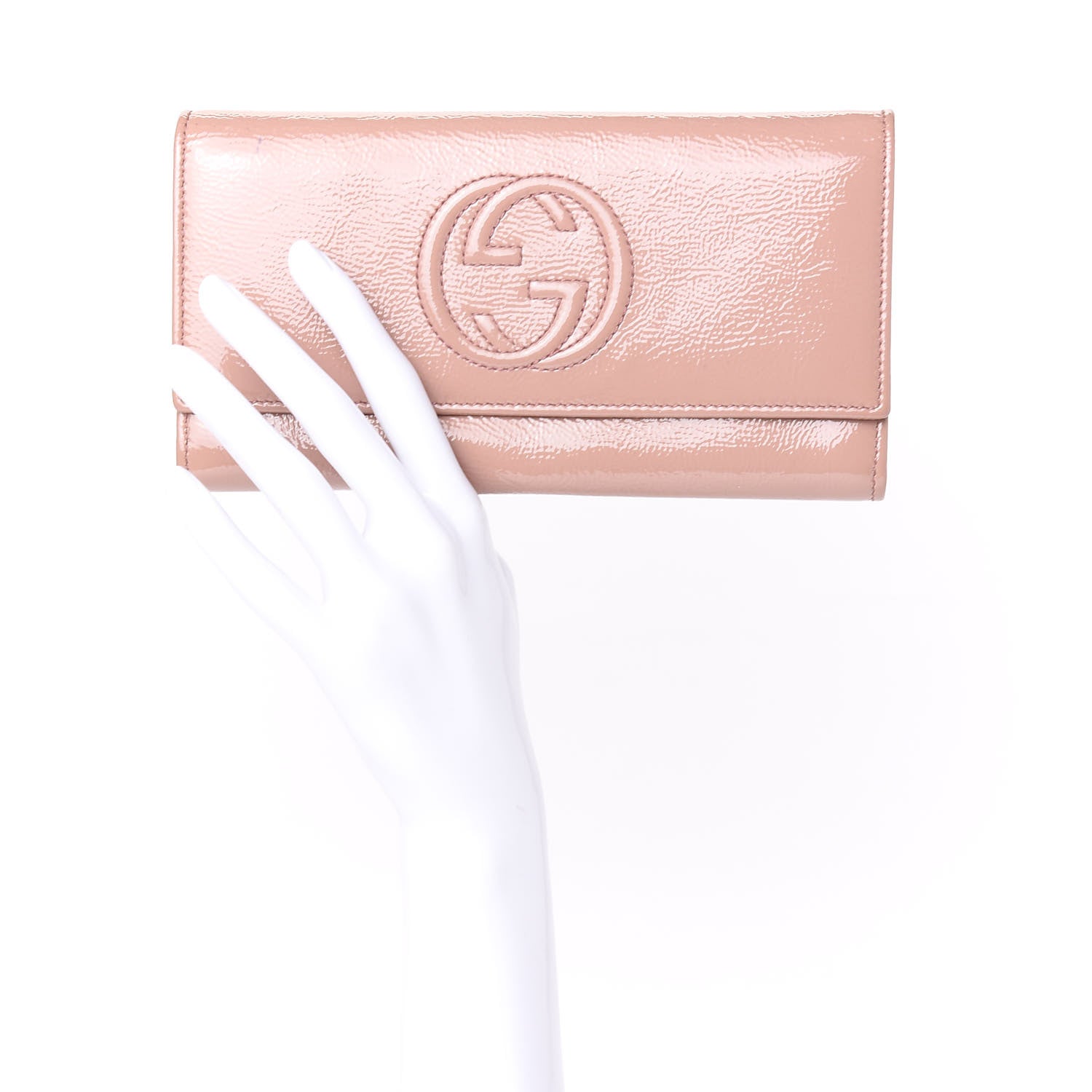 Gucci Patent Soho Continental Wallet Dark Cipria 2 of 8