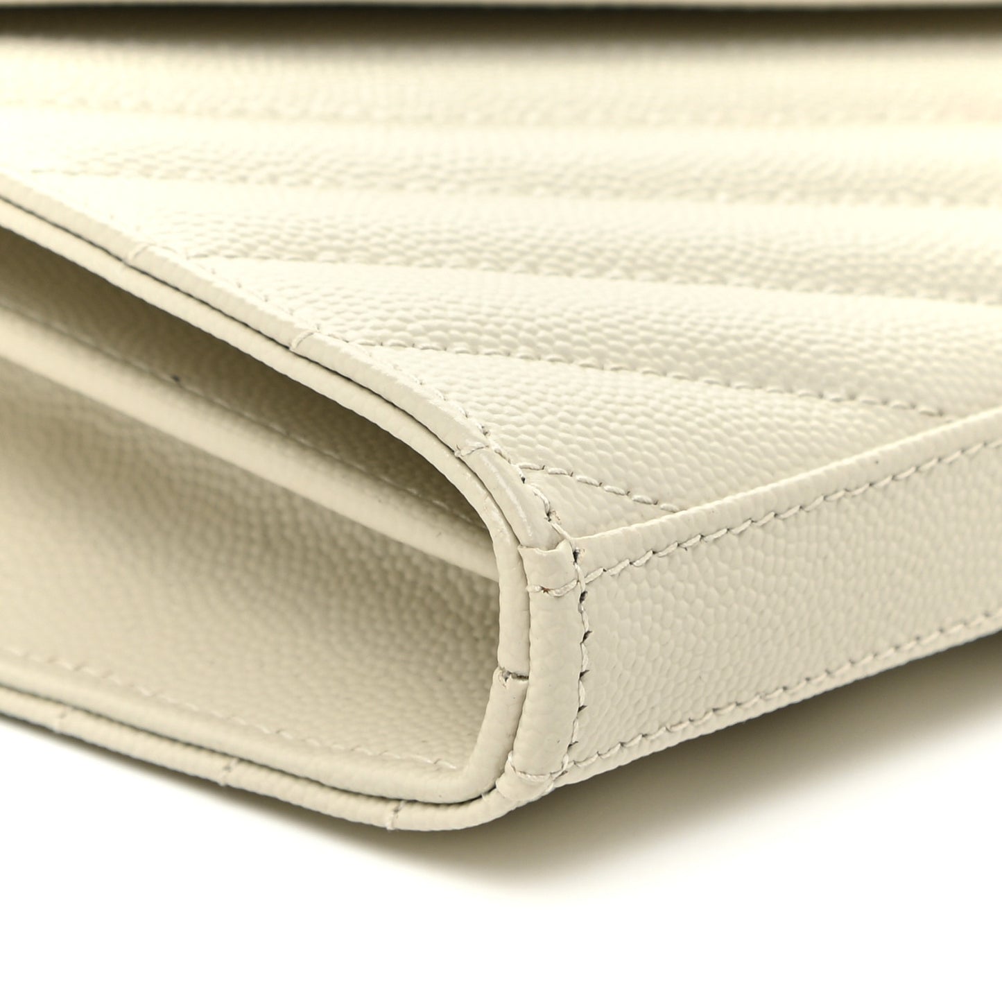 Grain De Poudre Matelasse Chevron Monogram Chain Wallet Crema Soft