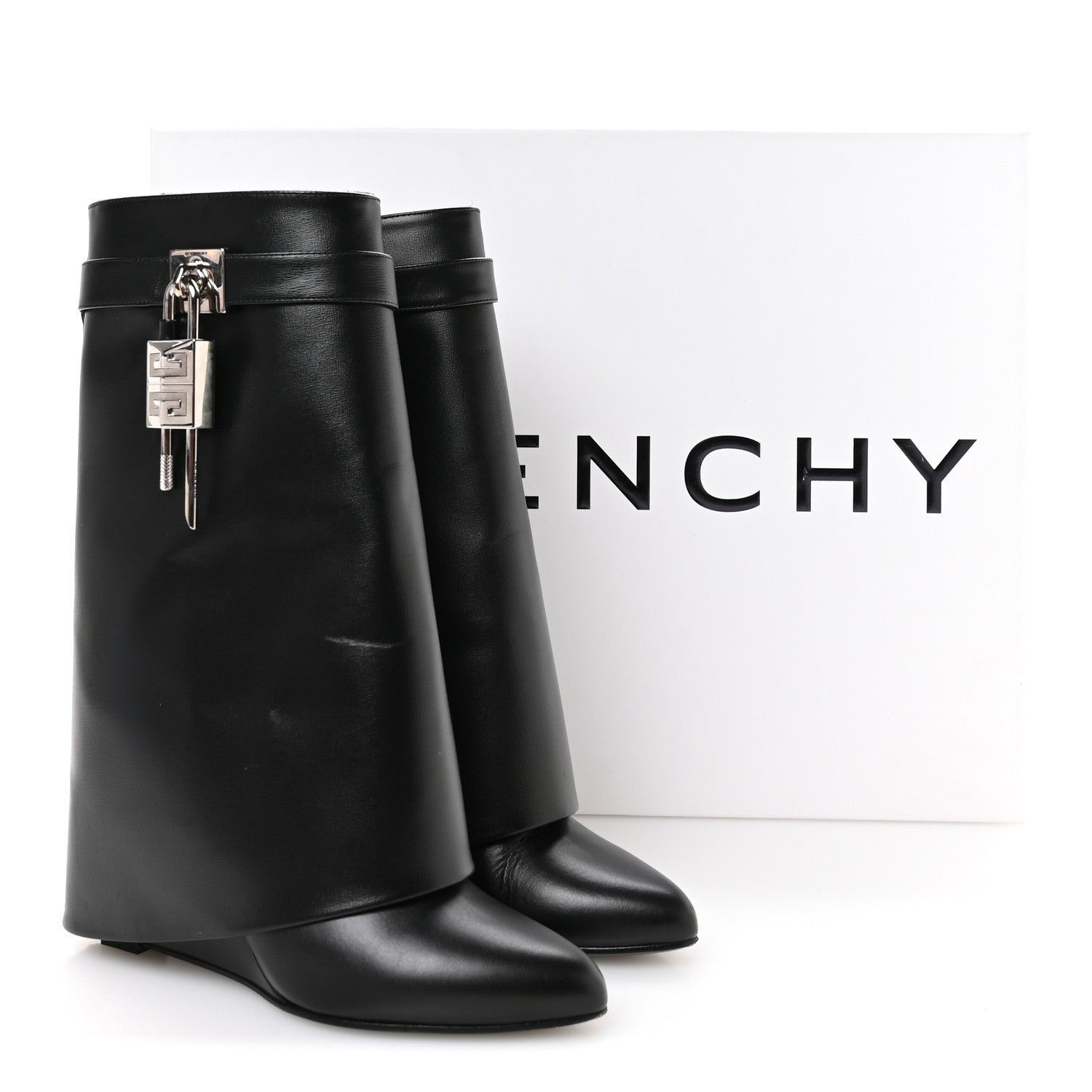 Givenchy Calfskin Shark Lock Ankle Boots 39.5 Black 8 of 8