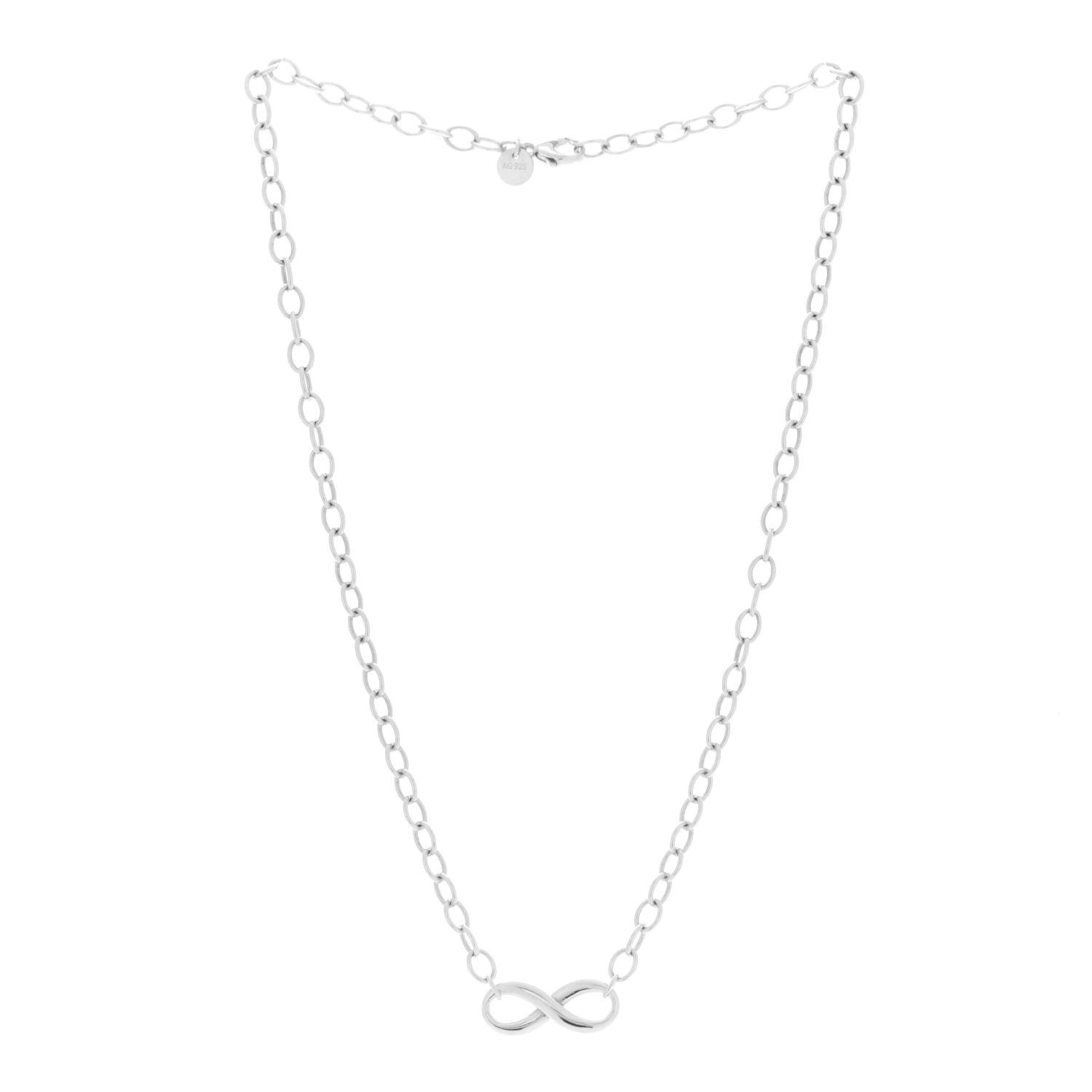Tiffany Sterling Silver Narrow Infinity Link Necklace 3 of 5