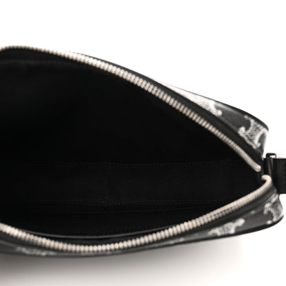 Celine Triomphe Canvas Medium Messenger Bag Black Silver 5 of 9