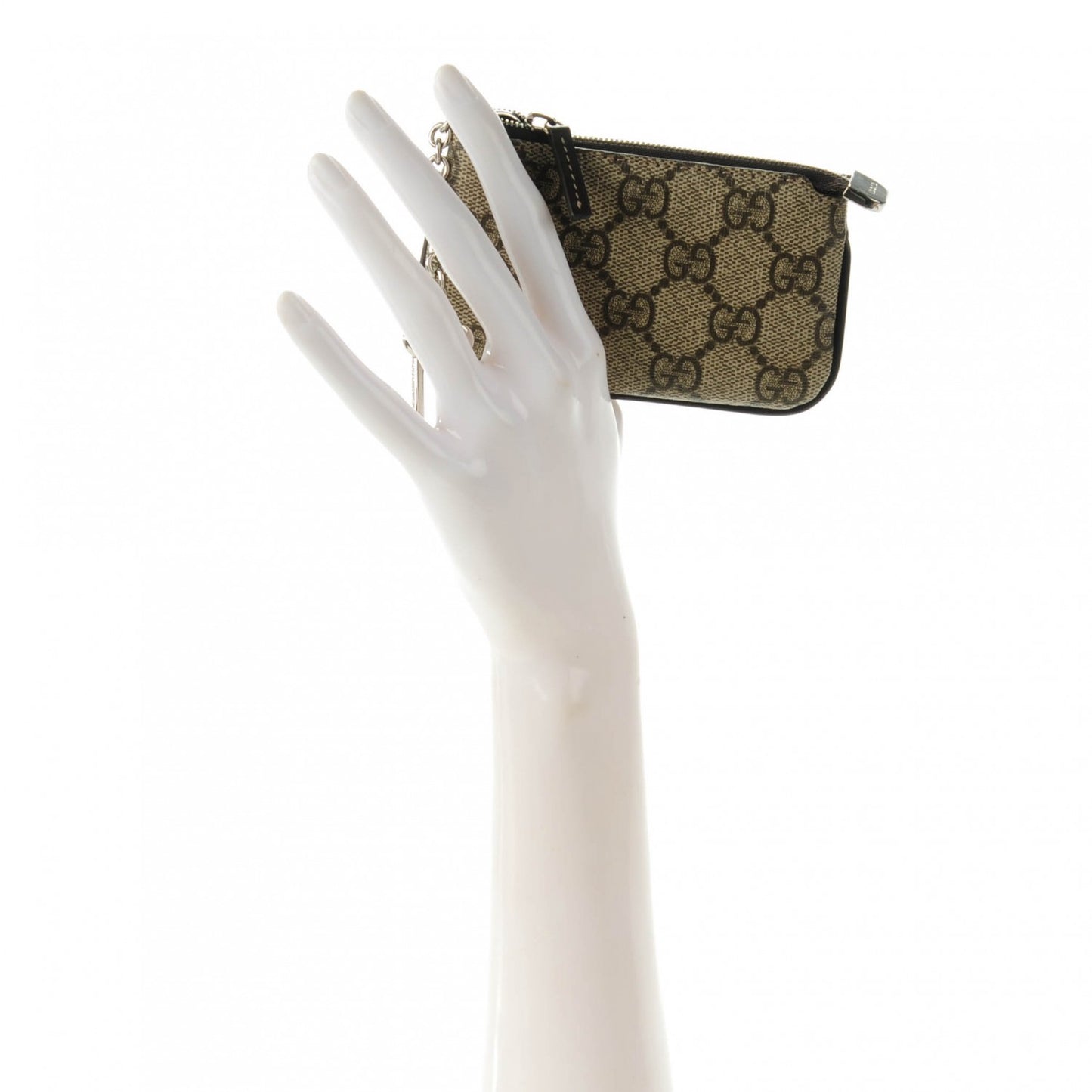 GG Supreme Monogram Selleria Key Case Beige Ebony Cocoa