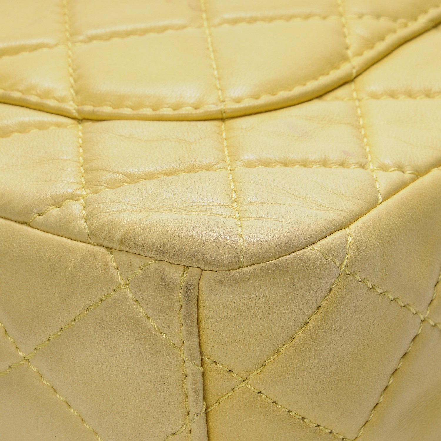 Chanel Lambskin Quilted Maxi Single Flap Yellow 19 of 20