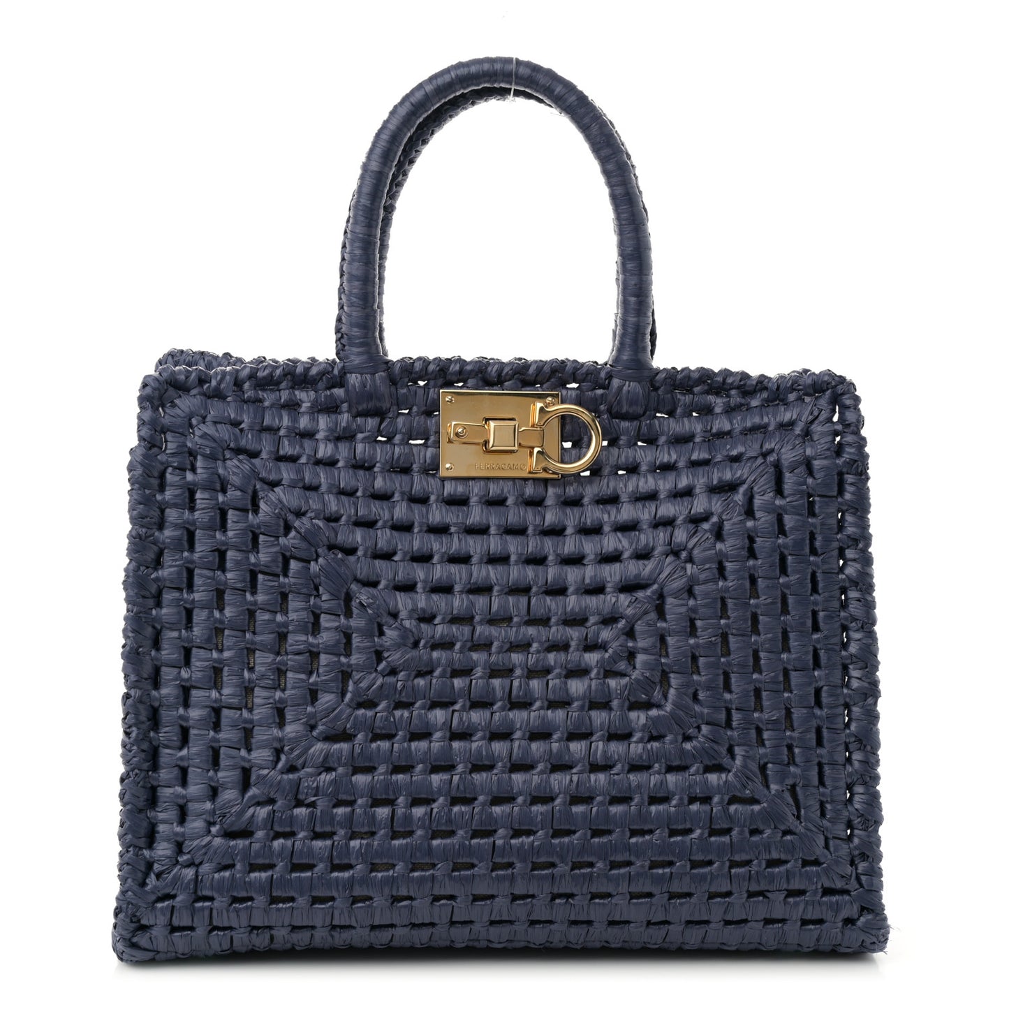 Raffia Medium The Studio Box Bag Midnight